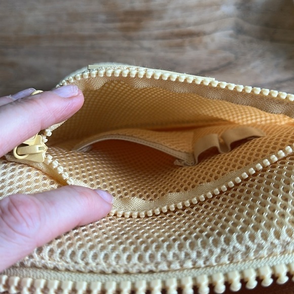 Dagne Dover Yellow Air Mesh Minimalist Crossbody Bag with Dust Bag - Picture 12 of 17